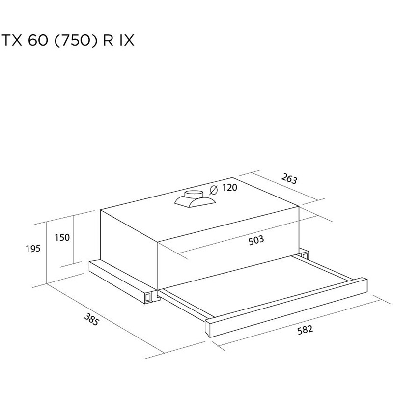 Витяжка PYRAMIDA TX 60 (750) R IX Тип телескопічна