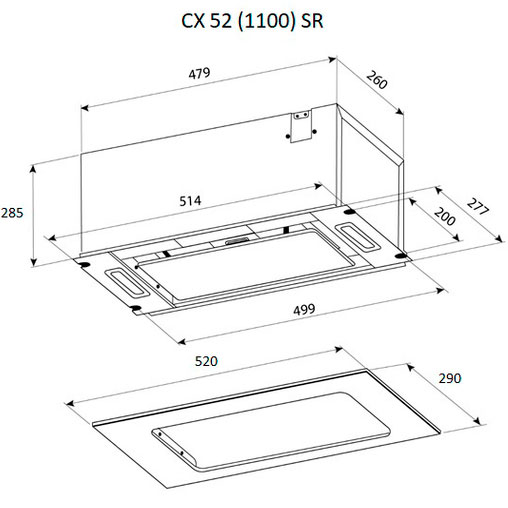 Заказать Вытяжка PYRAMIDA CX 52 (1100) SR GBL