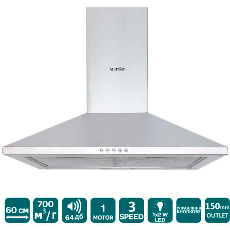 Внешний вид Вытяжка VENTOLUX MILANO 60 X (700)