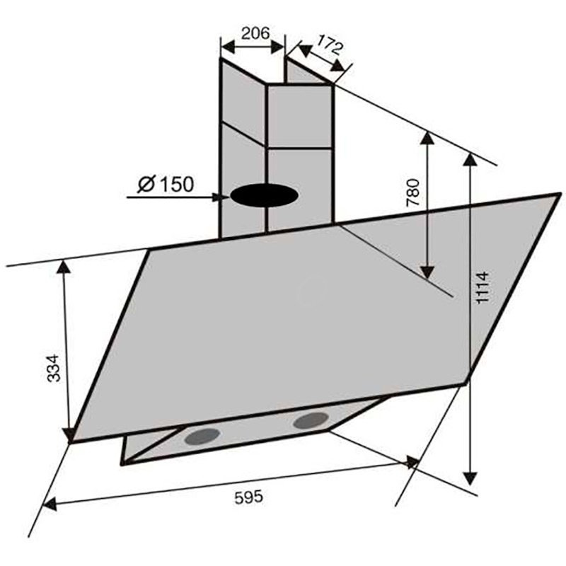 Замовити Витяжка VENTOLUX MIRROR 60 BG (1000) TC MS