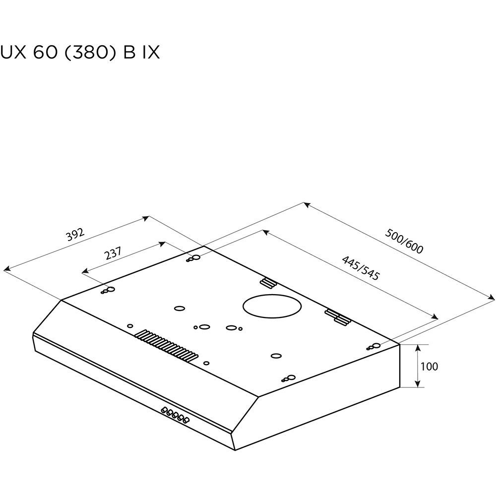 Зображення Витяжка PYRAMIDA UX 60 (380) B IX (4260674995699)