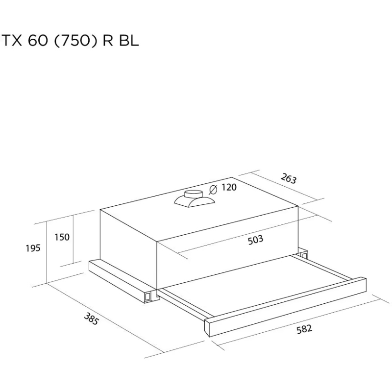 Вытяжка PYRAMIDA TX 60 (750) R BL Режим работы отвод