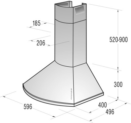 Вытяжка GORENJE DKR 6355 X Максимальная производительность 500