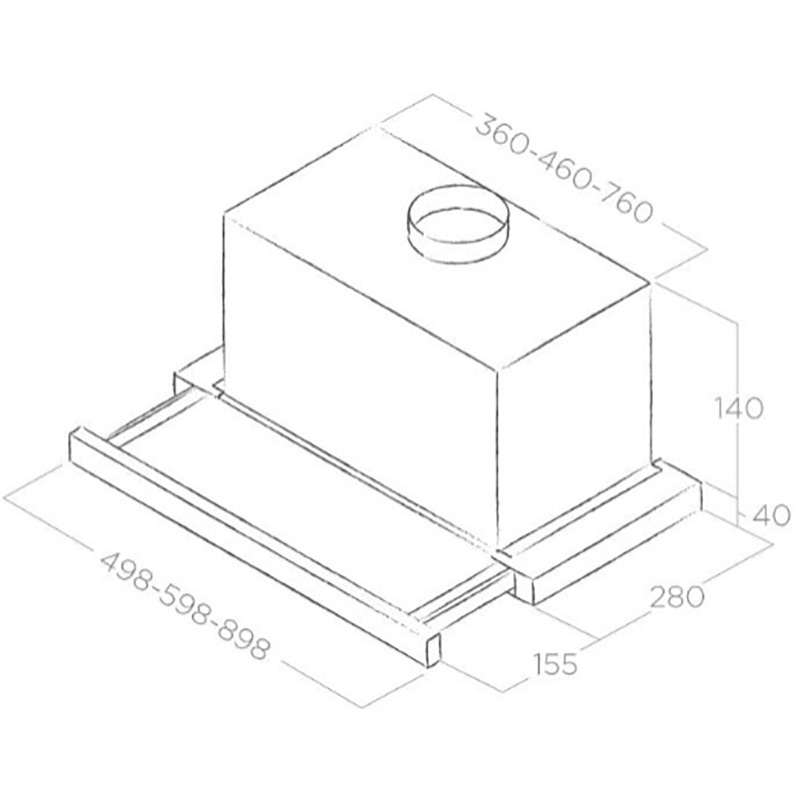 Зовнішній вигляд Витяжка ELICA TT14 STD GRIX/A/50