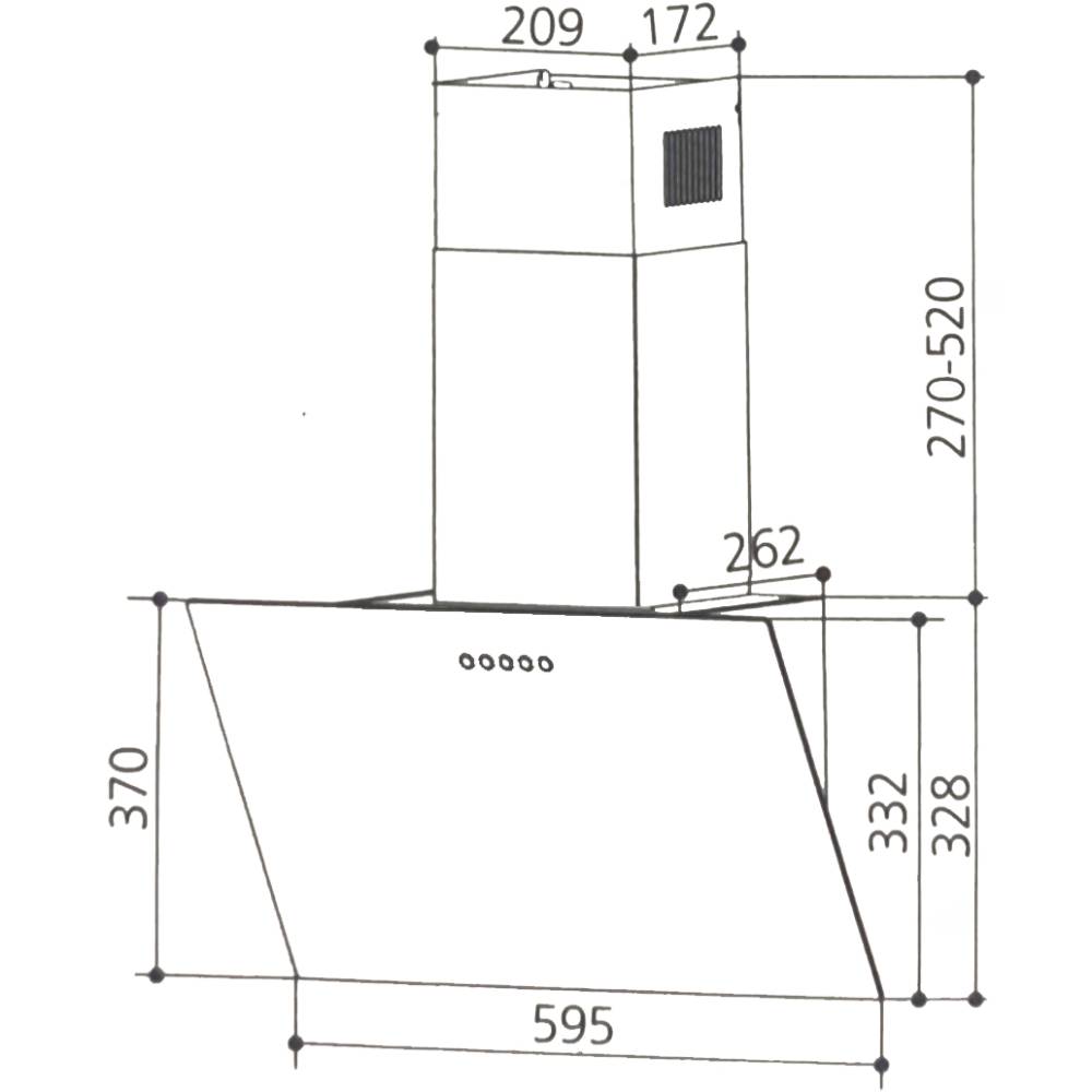 Вытяжка INTERLINE TEFFI SLIM BL A/60/GL/PB Black Тип наклонная