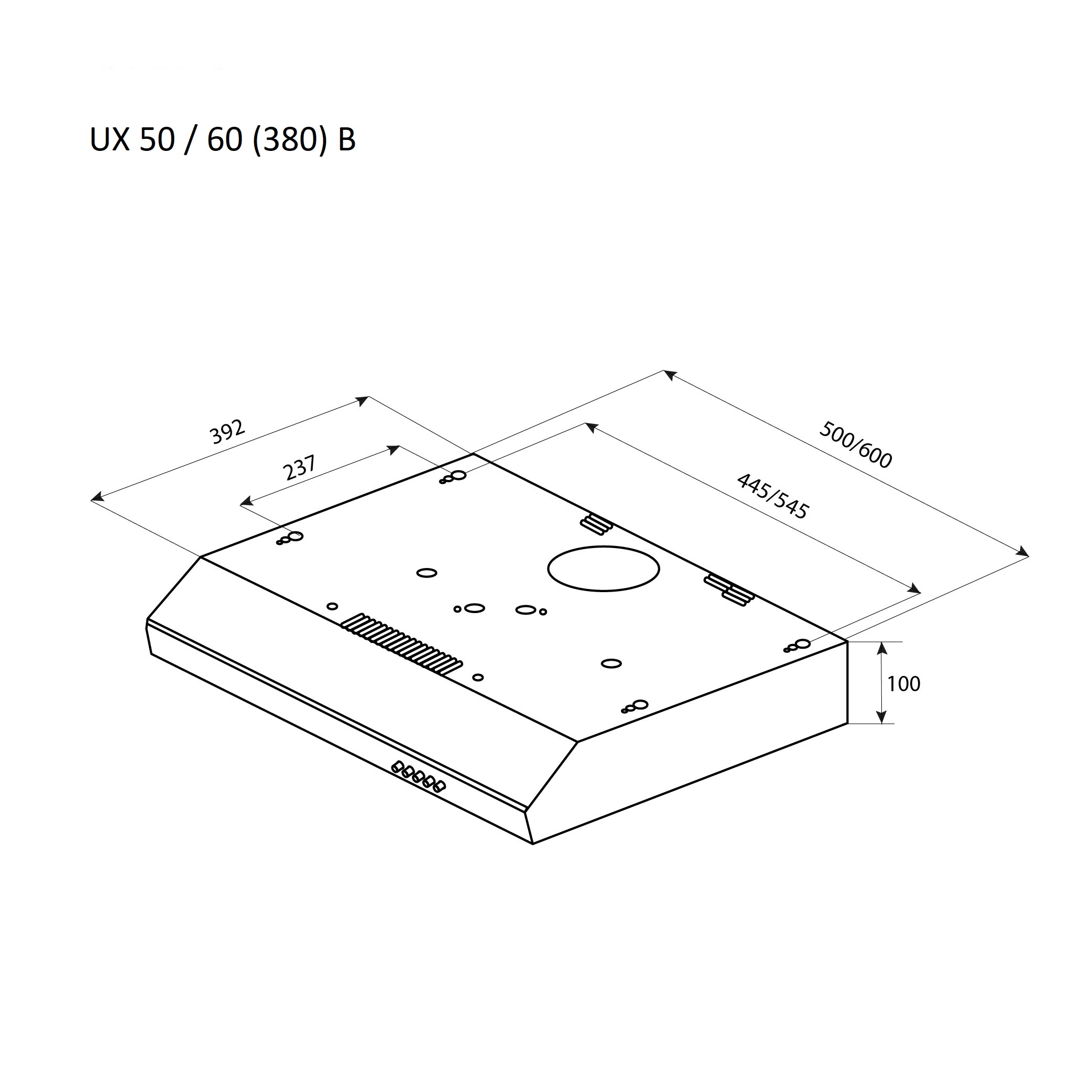 Зовнішній вигляд Витяжка PYRAMIDA UX 50 (380) B BR