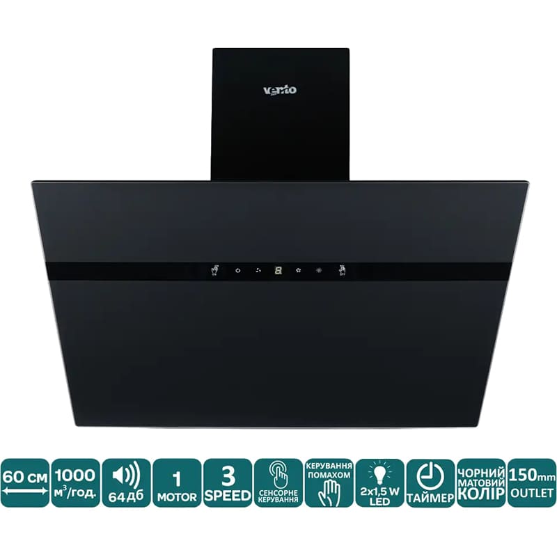 Вытяжка VENTOLUX MIRROR 60 MBG (1000) TC MS TH Режим работы отвод