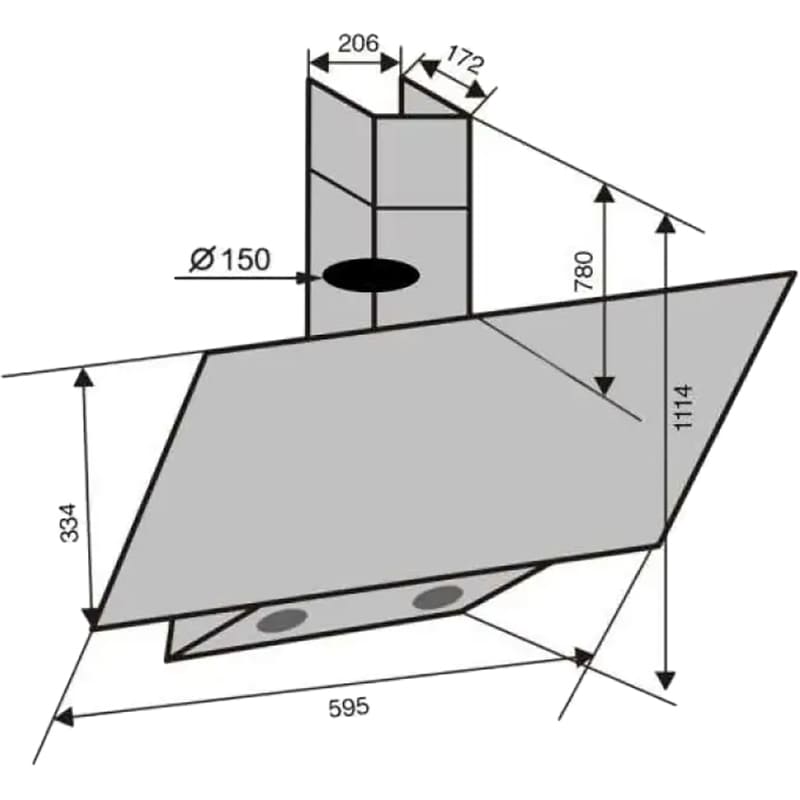 Фото Вытяжка VENTOLUX MIRROR 60 MBG (1000) TC MS TH