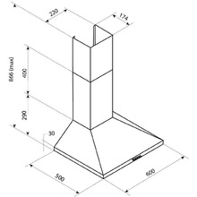 Вытяжка PYRAMIDA KX 60 (1000) B WH