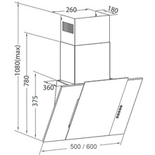 Витяжка PYRAMIDA NVX 60 (800) B XBL