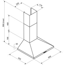 Витяжка PYRAMIDA KX 60 (750) B WH
