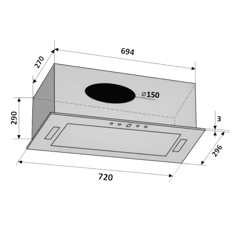 Заказать Вытяжка VENTOLUX PUNTO 72 BG (1200) TC MS