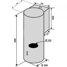 Витяжка VENTOLUX CILINDRO 35 BK 1200 ST MM