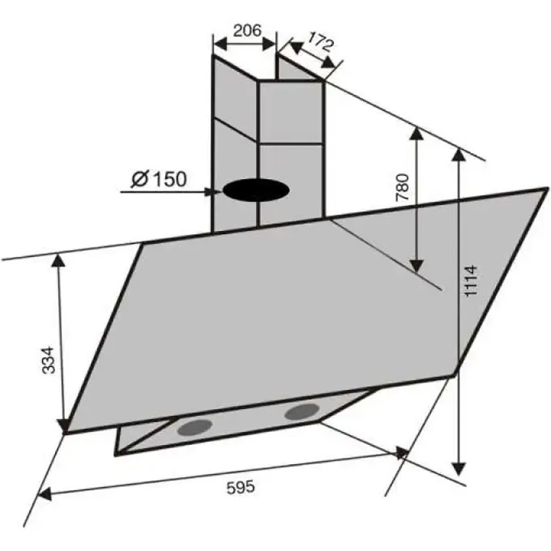Фото Вытяжка VENTOLUX MIRROR 60 MBG (1000) TC MS