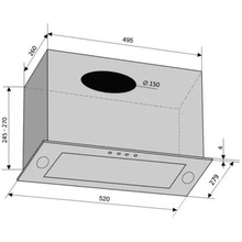 Витяжка VENTOLUX PUNTO 520/279 IVG (1000) TRC MS