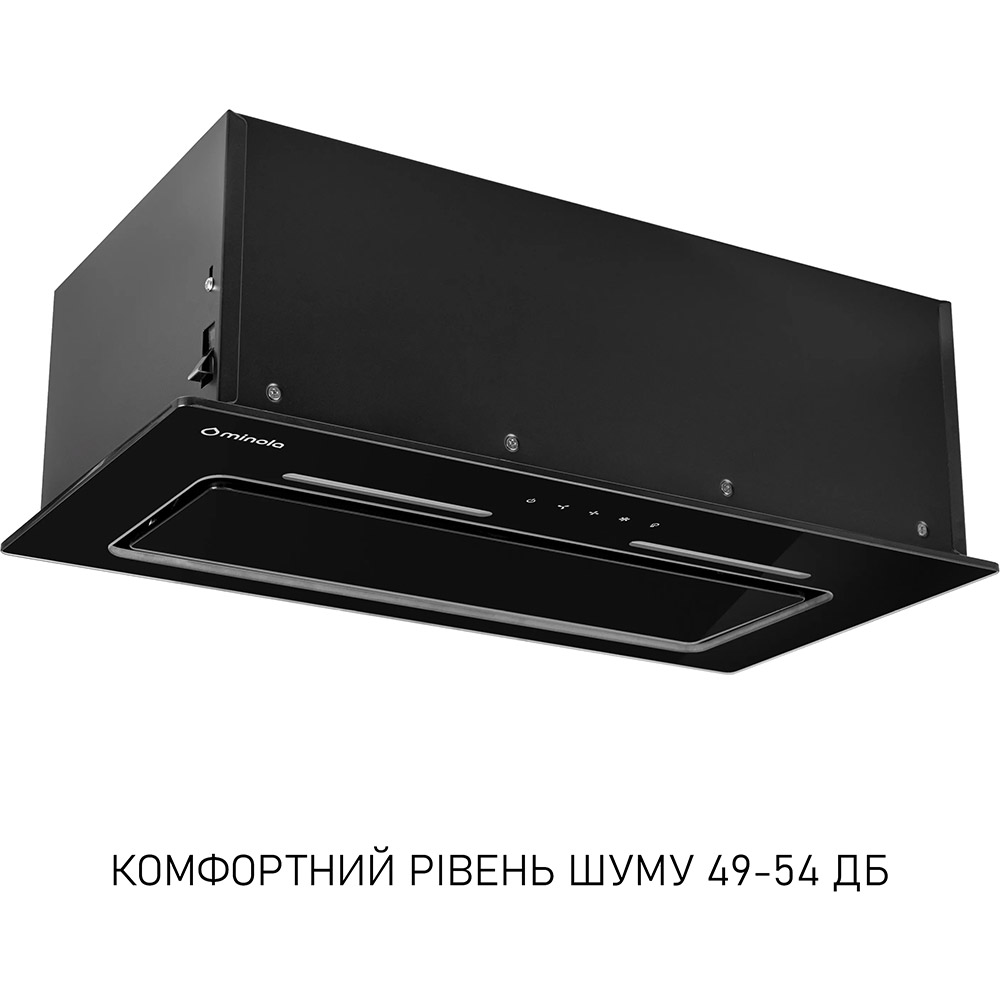 Зовнішній вигляд Витяжка MINOLA HBI 6473 BL GLASS 800 LED Line Black (УТ000004537)