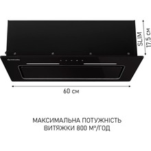Витяжка MINOLA HBI 6473 BL GLASS 800 LED Line Black (УТ000004537)