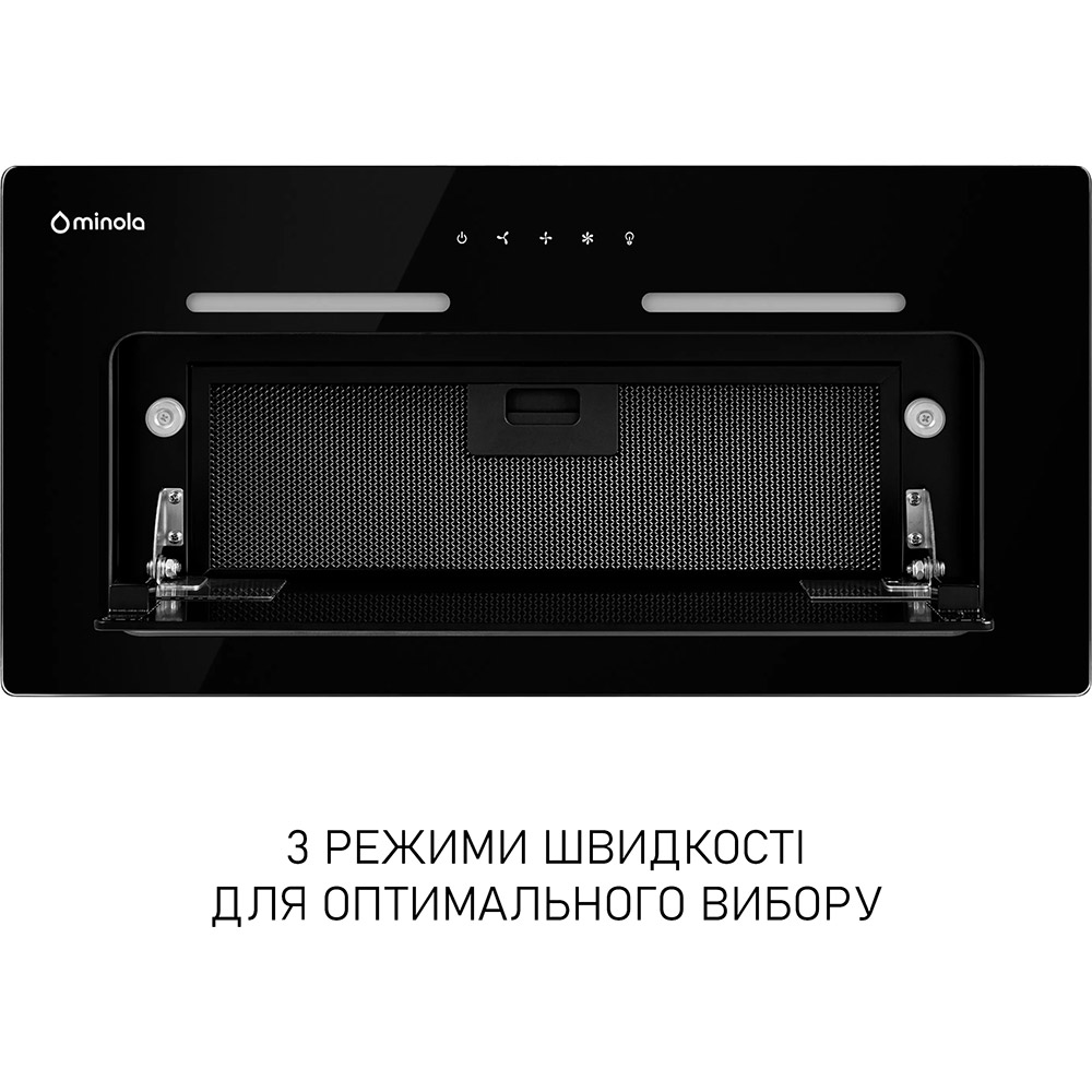 Витяжка MINOLA HBI 6473 BL GLASS 800 LED Line Black (УТ000004537) Діаметр повітропровода 120