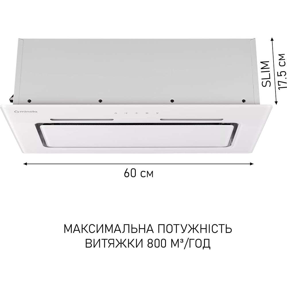 Заказать Вытяжка MINOLA HBI 6473 WH GLASS 800 LED Line White (УТ000004538)