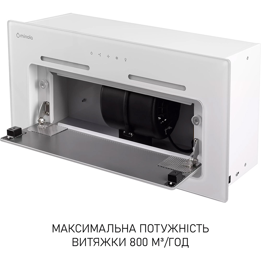 В Украине Вытяжка MINOLA HBI 6473 WH GLASS 800 LED Line White (УТ000004538)