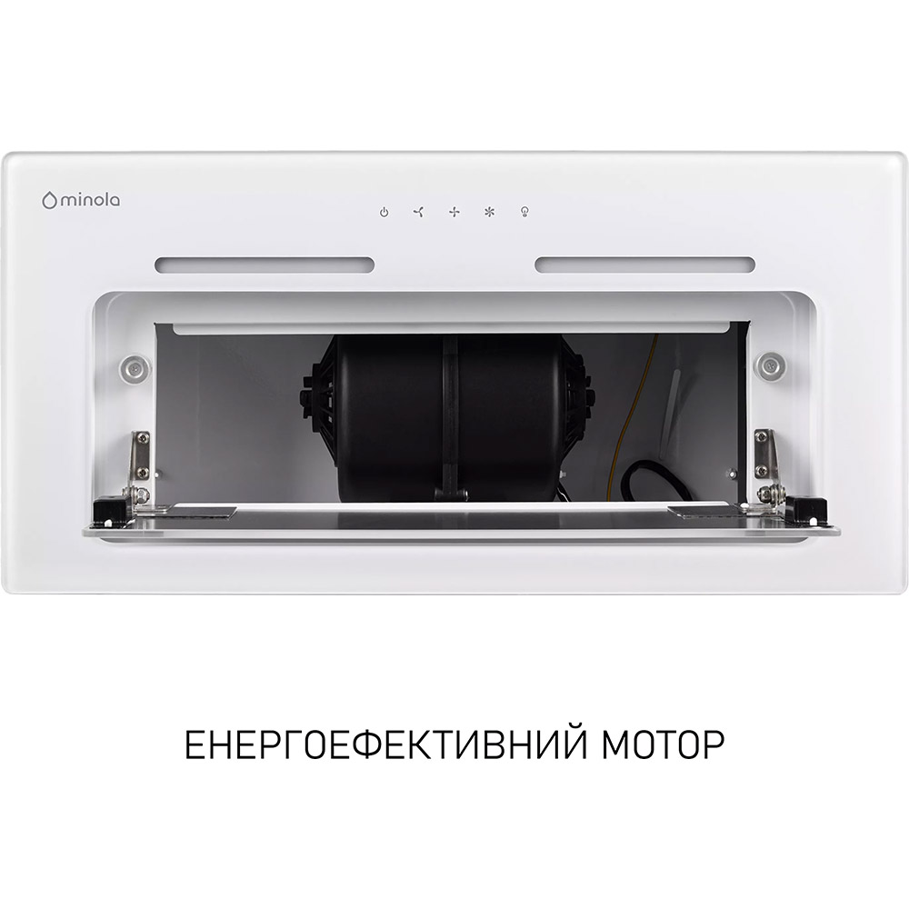 Фото Вытяжка MINOLA HBI 6473 WH GLASS 800 LED Line White (УТ000004538)