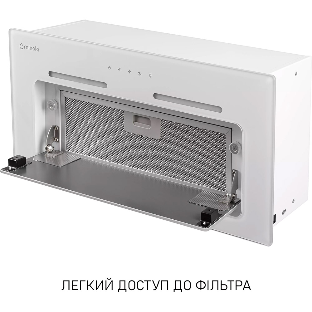 Изображение Вытяжка MINOLA HBI 6473 WH GLASS 800 LED Line White (УТ000004538)