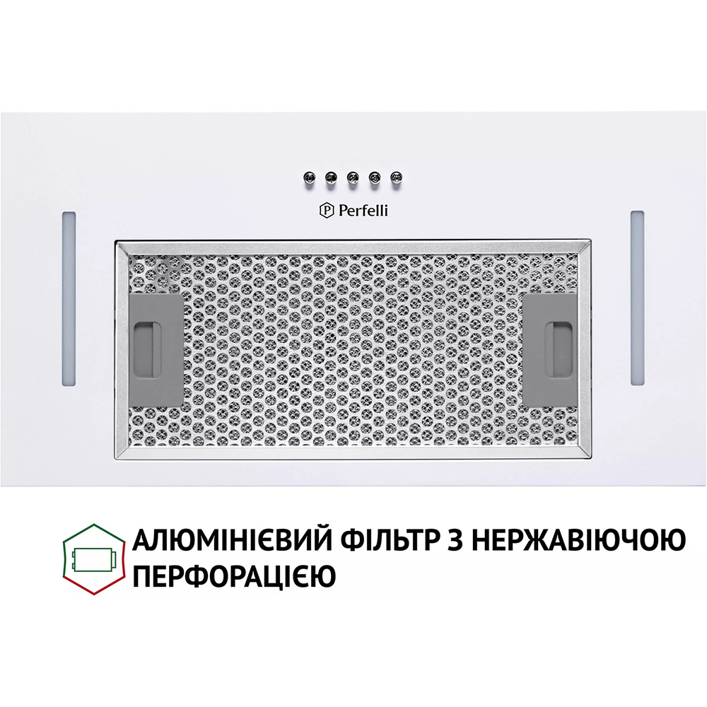 Зовнішній вигляд Витяжка PERFELLI BI 5453 WH 850 LED Strip