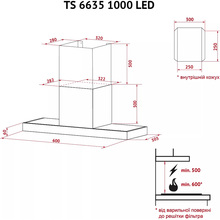 Вытяжка PERFELLI TS 6635 I/BL 1000 LED