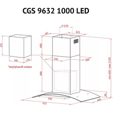 Вытяжка PERFELLI CGS 9632 I 1000 LED