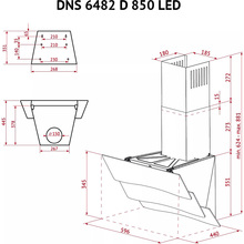 Вытяжка PERFELLI DNS 6482 D 850 WH LED