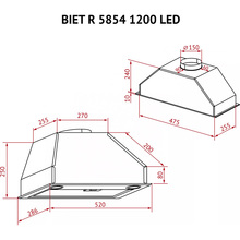 Вытяжка PERFELLI BIET R 5854 I 1200 LED