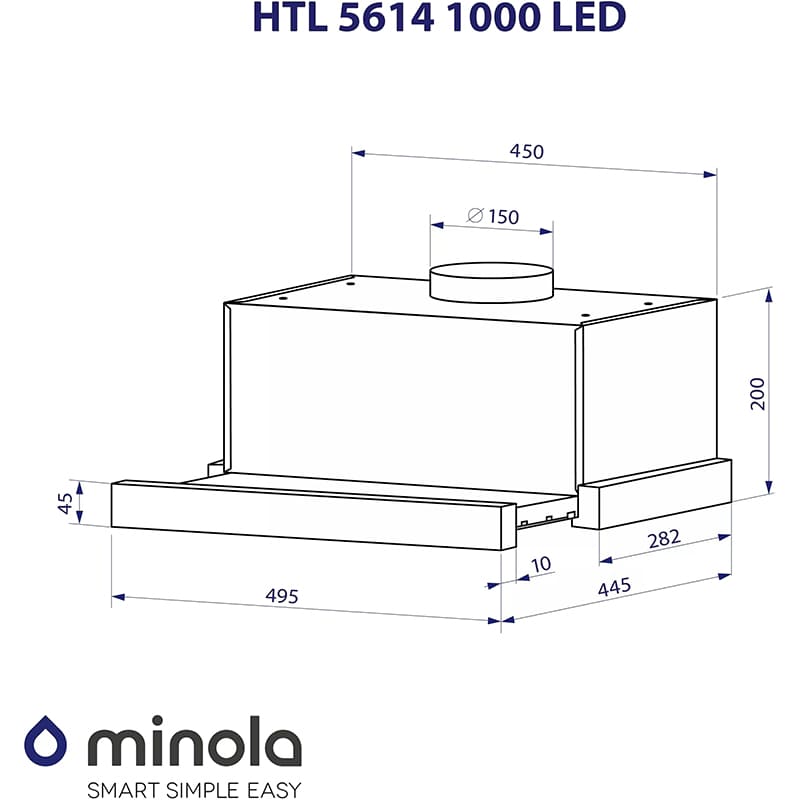 В интернет магазине Вытяжка MINOLA HTL 5614 WH 1000 LED