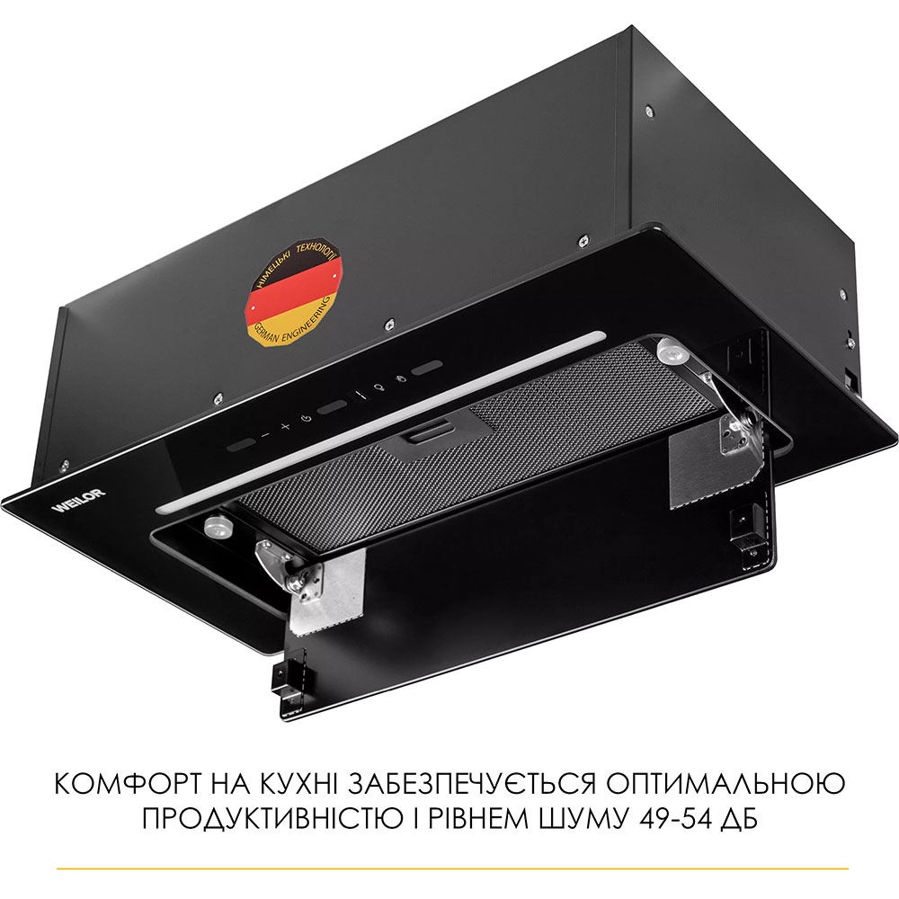 Зовнішній вигляд Витяжка WEILOR LUMINA WBG 65 Black (УТ000004535)