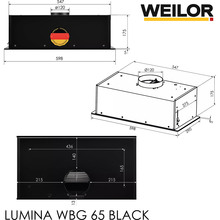 Витяжка WEILOR LUMINA WBG 65 Black (УТ000004535)
