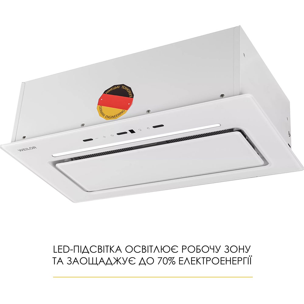 Зображення Витяжка WEILOR LUMINA WBG 65 White (УТ000004536)