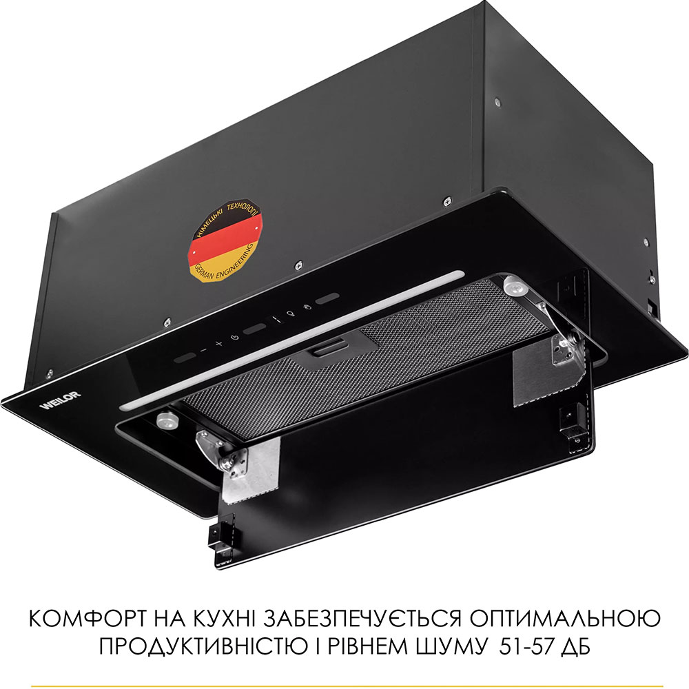 Зовнішній вигляд Витяжка WEILOR LUMINA WBG 66 Black
