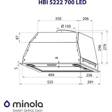 Вытяжка MINOLA HBI 5222 BLF 700 LED