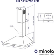 Вытяжка MINOLA HK 5214 I 700 LED