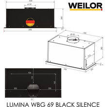 Вытяжка WEILOR LUMINA WBG 69 Black Silence (УТ000004555)