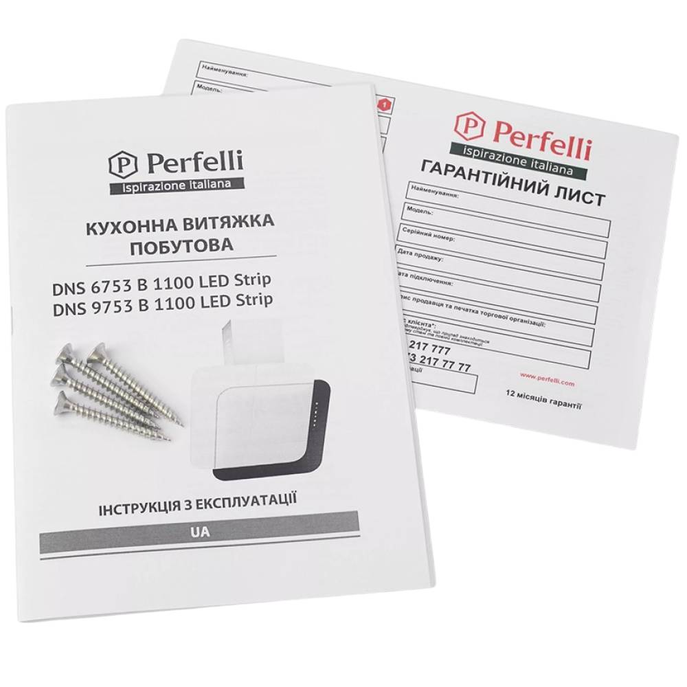 Замовити Витяжка PERFELLI DNS 9753 B 1100 WH/BL LED Strip