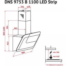 Витяжка PERFELLI DNS 9753 B 1100 WH/BL LED Strip