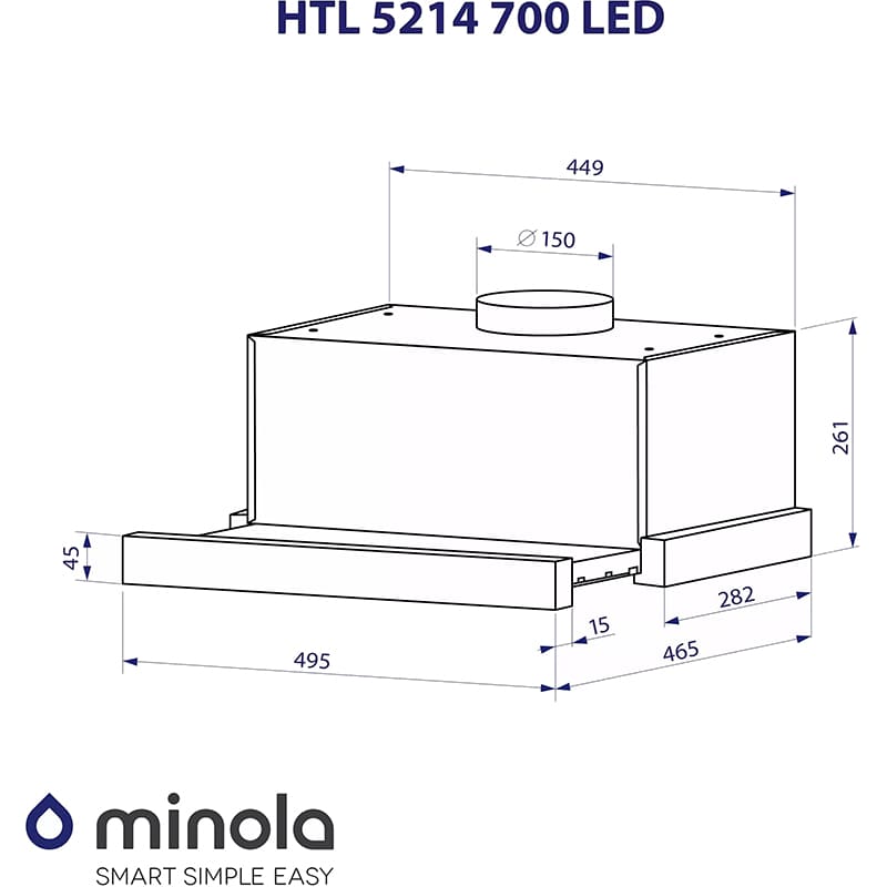 Зображення Витяжка MINOLA HTL 5214 BLF 700 LED