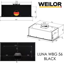 Вытяжка WEILOR LUNA WBG 56 Black (УТ000004609)