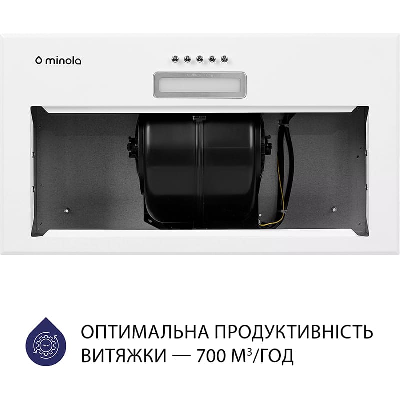 Витяжка MINOLA HBI 5214 WH 700 LED Тип вбудована