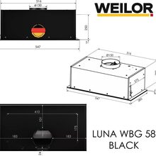 Вытяжка WEILOR LUNA WBG 58 Black (УТ000004610)