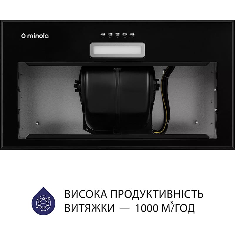 Зовнішній вигляд Витяжка MINOLA HBI 5614 BL 1000 LED