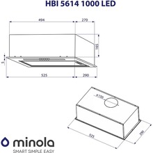 Вытяжка MINOLA HBI 5614 WH 1000 LED