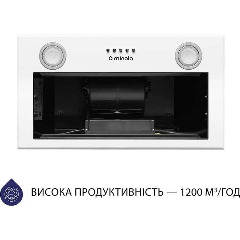 Витяжка MINOLA HBI 5722 WH 1200 LED Тип вбудована