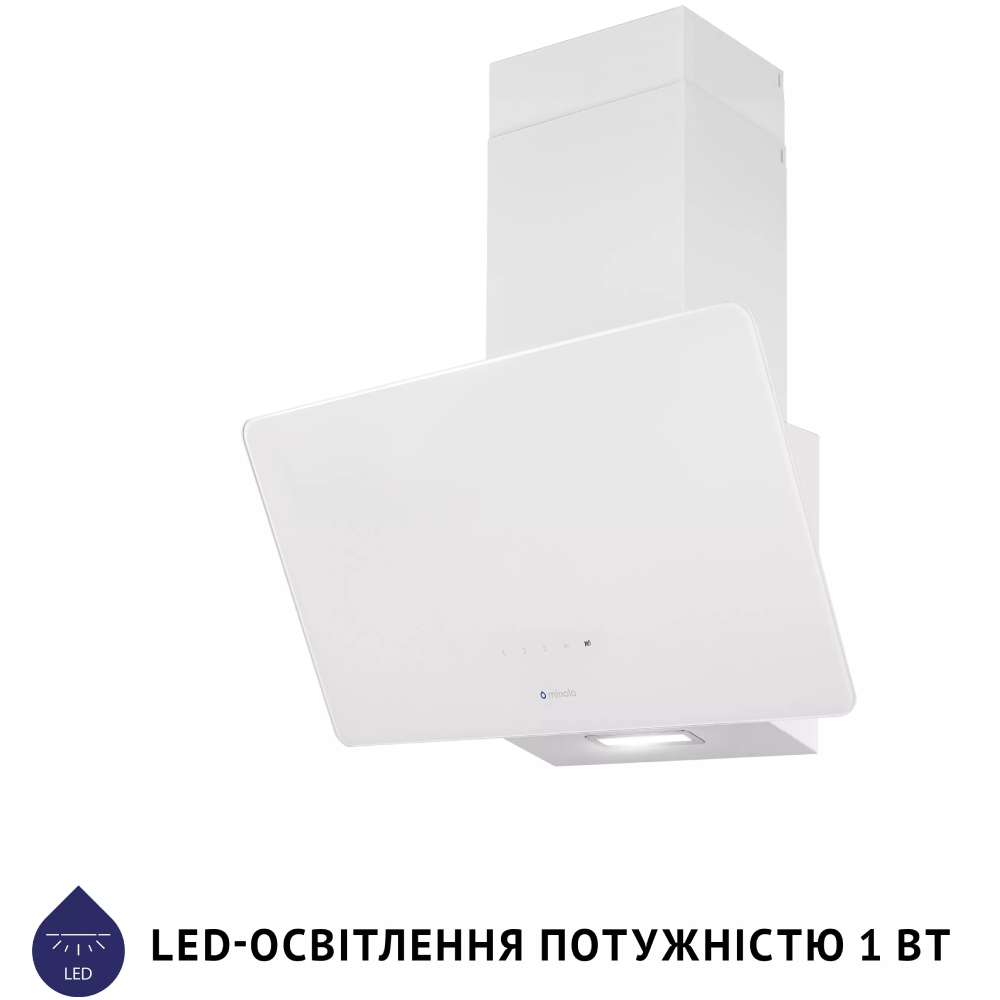 Вытяжка MINOLA HVS 6224 WH 700 LED Тип наклонная