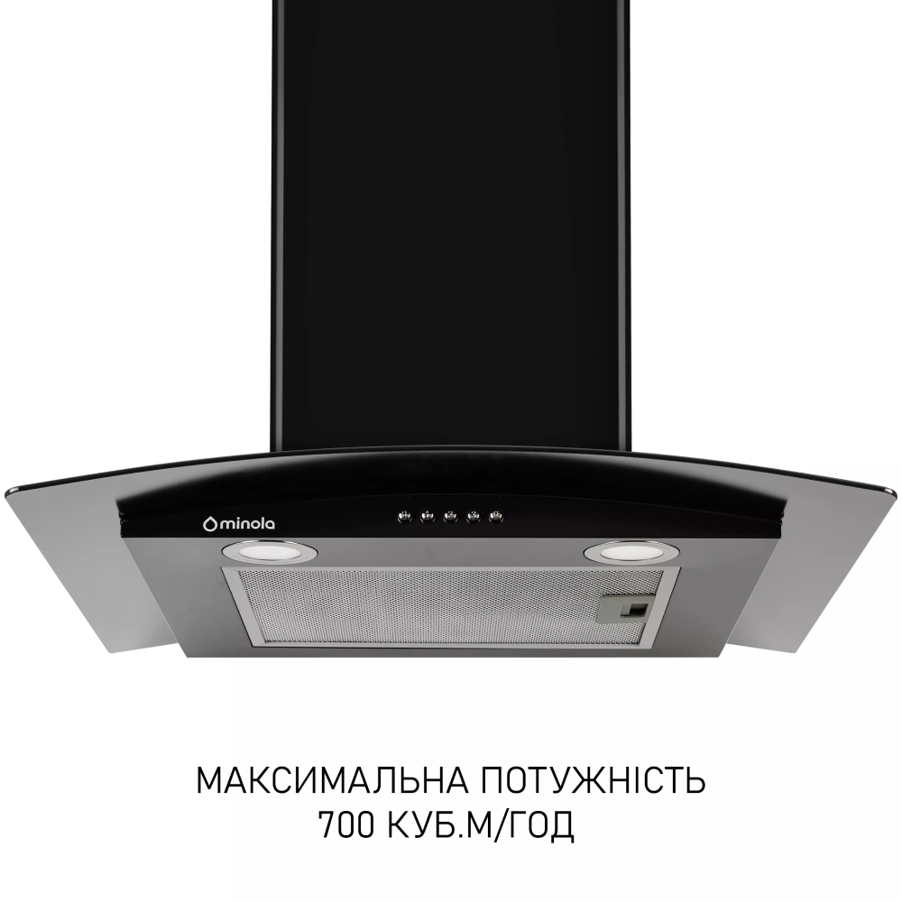 Вытяжка MINOLA MTG 6242 BL LED Мощность мотора 65